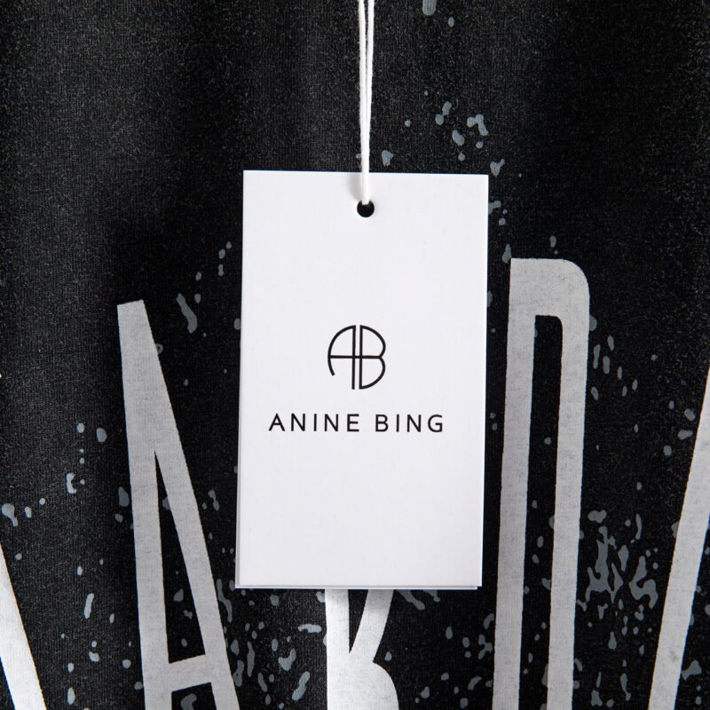 Letters White Ink Digital Print Faded Washed Short Sleeve T-shirt-ABT28BK - 图片 8