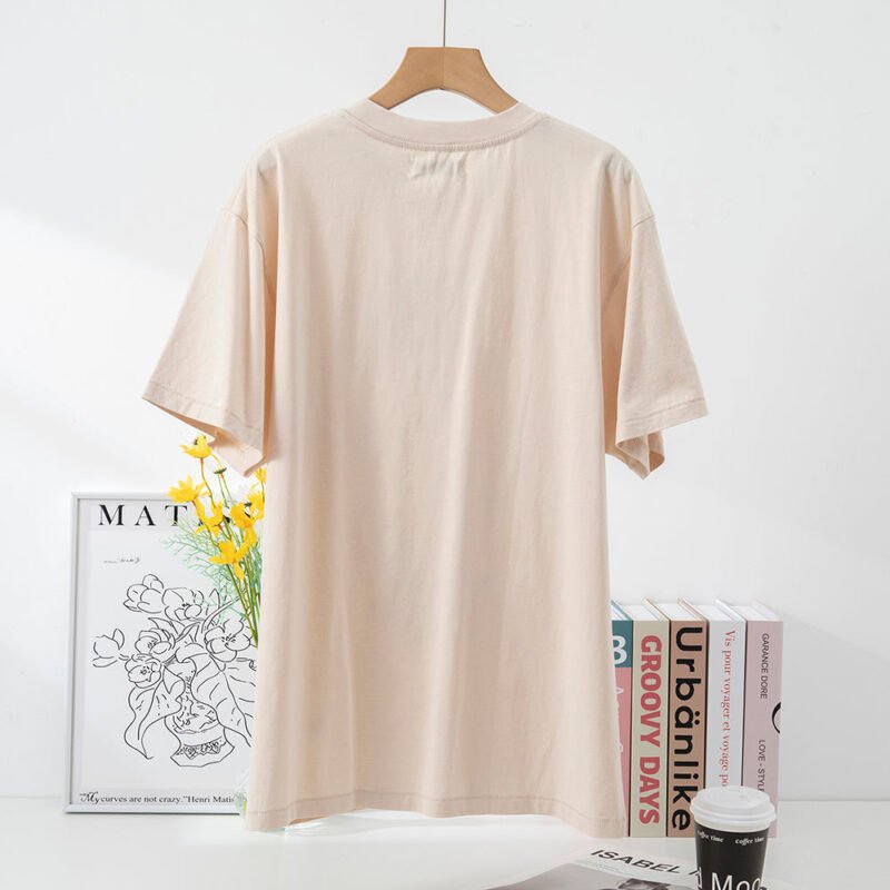 Men's Glasses White Ink Digital Print Beige Short-sleeved T-shirt-ABT21AP - 图片 3
