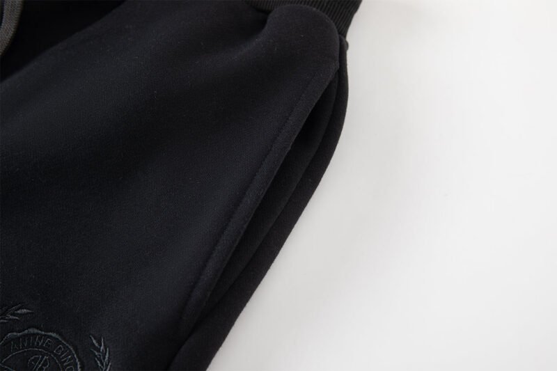 Black Letter Embroidery Fleece Sports Women's Sweatpants Pants-ABP3018BK-ABP3018GY - 图片 5