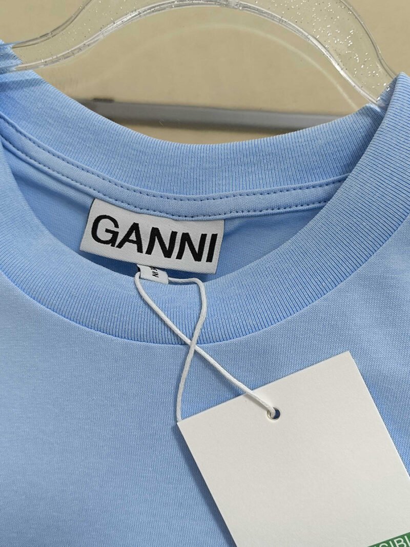Rabbit Printed Graphic Letter Blue T-shirt Women Round Neck Cotton Casual Fashion Tops T-shirts Summer-GN09 - 图片 5