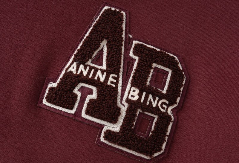 Wine Red Embroidery Applique Embroidered Letters Women's Sweatshirt-ABS2502RD - 图片 5