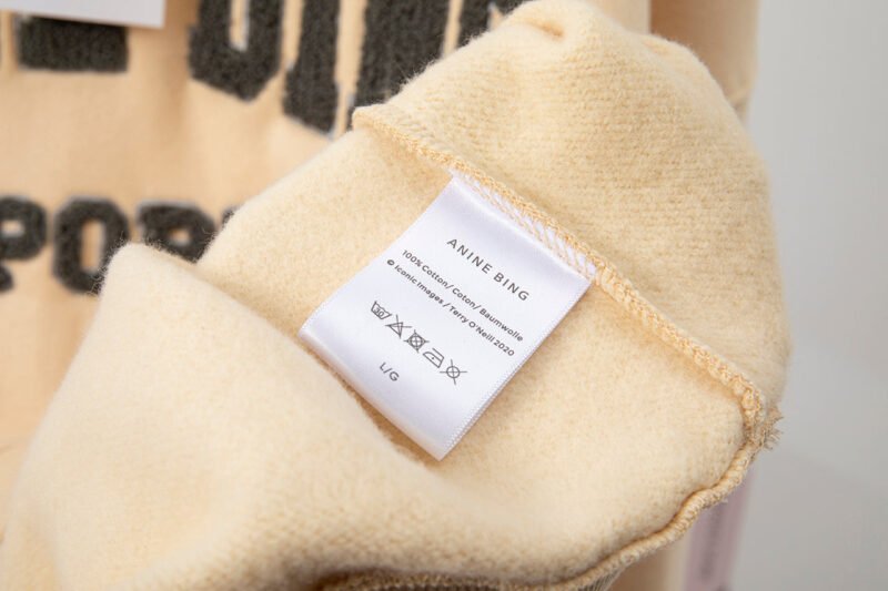 Yellow Classic Letter Hand-cranked Embroidered Round Neck Lining Plus Velvet Women's Hooded Sweatshirt-ABS2408YEL - 图片 5