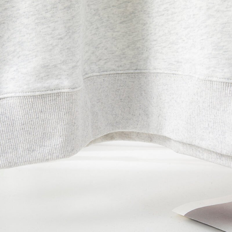 Autumn and Winter Classic Letter Print White and Gray Lining Fleece Round Neck Women's Sweatshirt-ABS2436GY - 图片 9