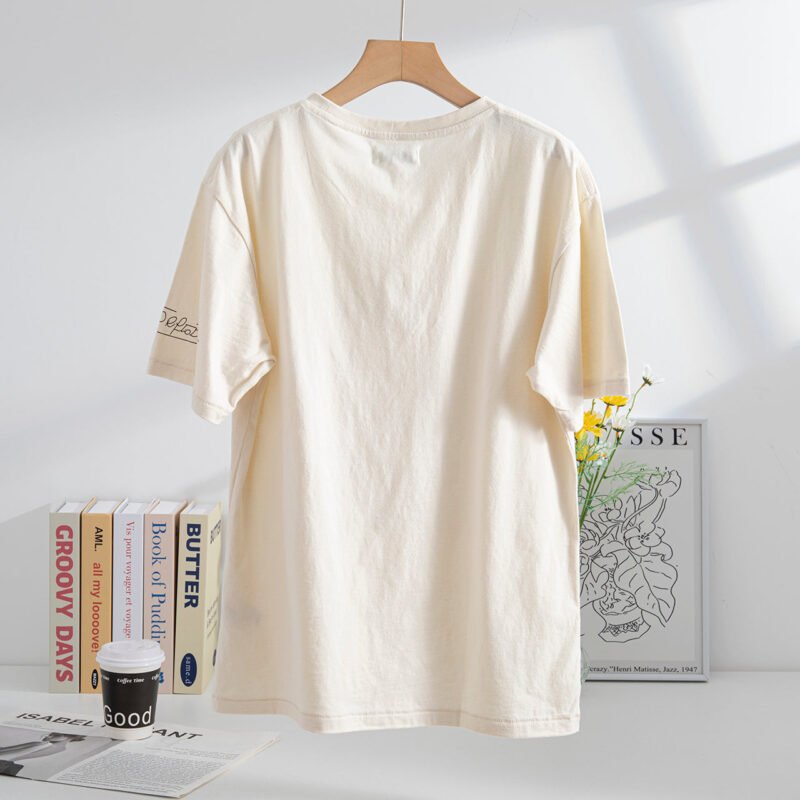 Summer Girls Portrait Film Print Cotton Round Neck Women's Short-sleeved T-shirt-ABT43WT - 图片 9