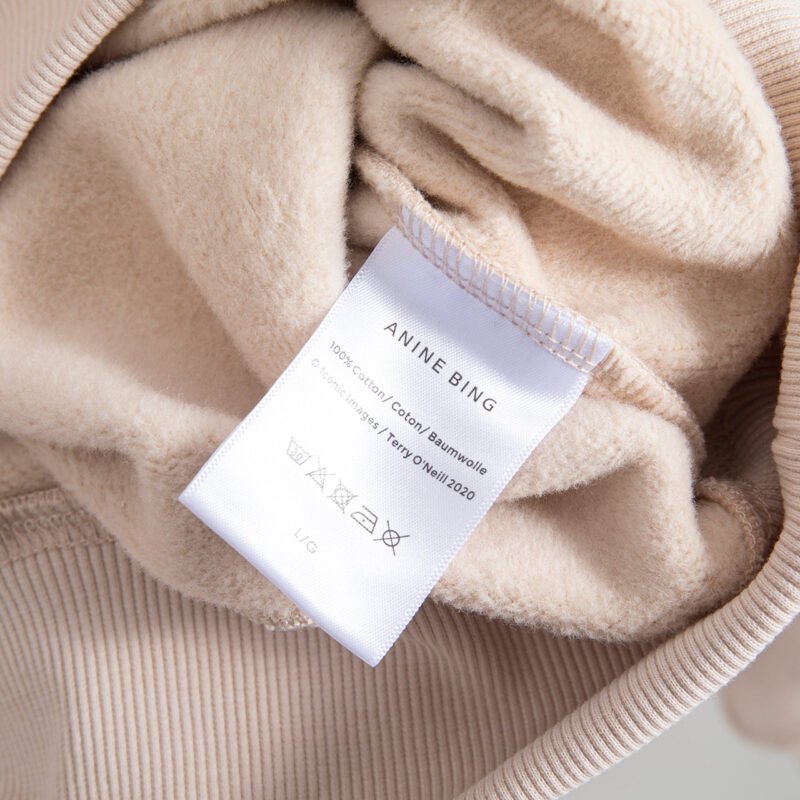 Autumn and Winter Letter Embroidery Sweatshirt with Fleece Lining and Light Khaki Women's Sweatshirt-ABS2434KQ - 图片 8