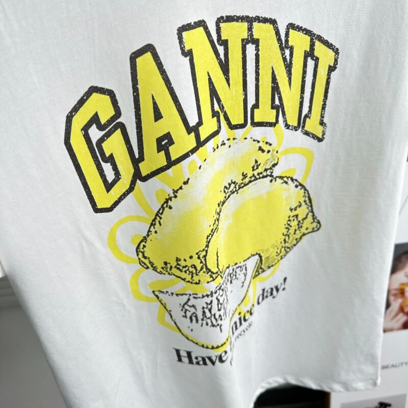 Lemon Printed Letter Cotton Casual White T-shirt Women-GN28 - 图片 8