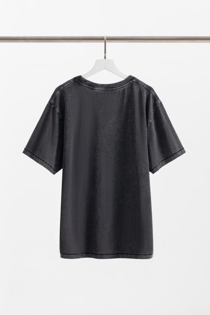 White Leopard Letter Print Black and Gray Women's Short-sleeved T-shirt-ABT47BKS - 图片 6