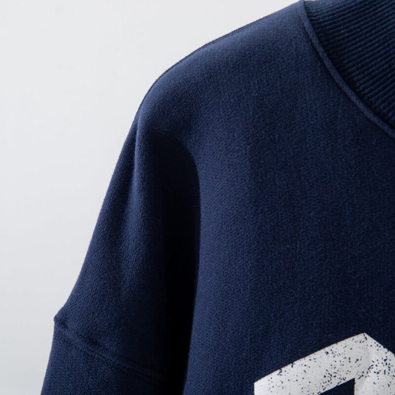 Navyblue BING Printed Fleece High Collar Loose Women's Sweatshirt-ABS2492RED - 图片 7