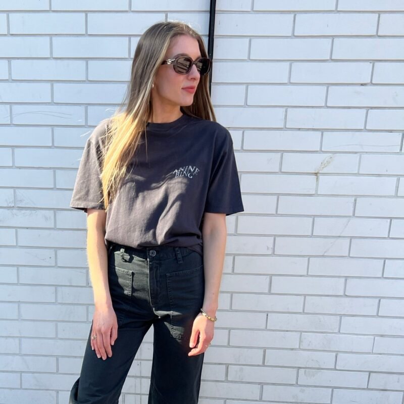 Letter Print Distressed Cotton Women's Short Sleeve T-Shirt-ABC17BK - 图片 2