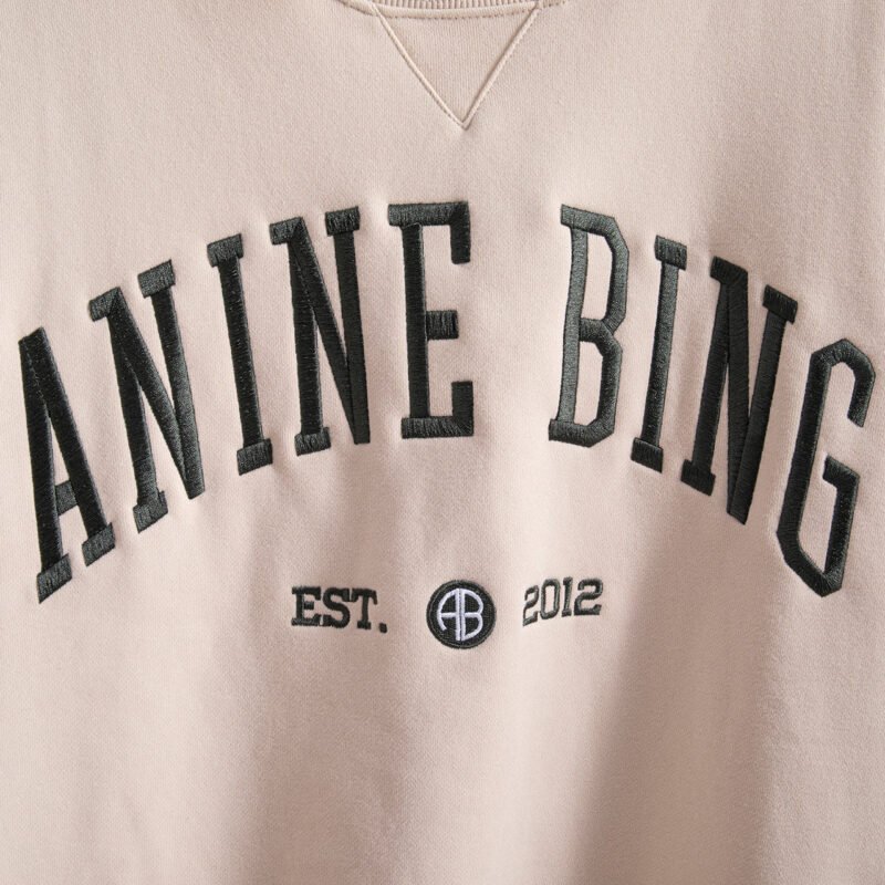 Autumn and Winter Letter Embroidery Sweatshirt with Fleece Lining and Light Khaki Women's Sweatshirt-ABS2434KQ - 图片 5