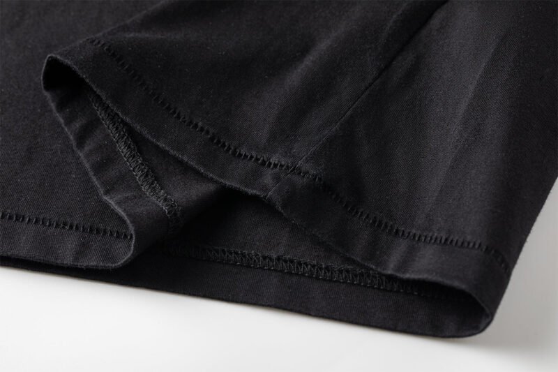 Letter Printed Washed Black and Gray Distressed Women's Short Sleeve T-Shirt-ABT49BK - 图片 7