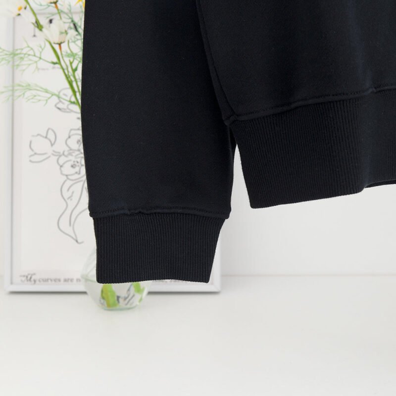 Autumn and Winter Retro Snowflake Washed Motorcycle Print Fleece Women's Sweatshirt-ABS2454BK - 图片 5
