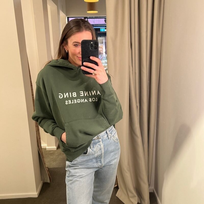 Green Winter Letter Print Fleece Women's Hooded Sweatshirt-ABS2501GN - 图片 9