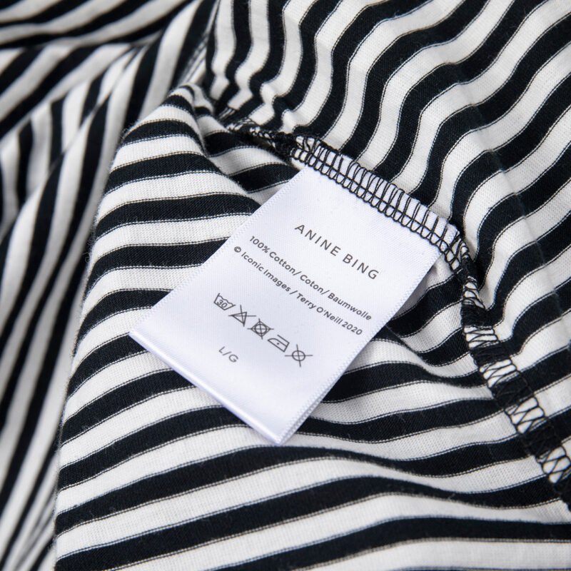 Women's Cotton Round Neck Long Sleeve T-shirt with Striped Logo Embroidery-ABT01stri - 图片 8