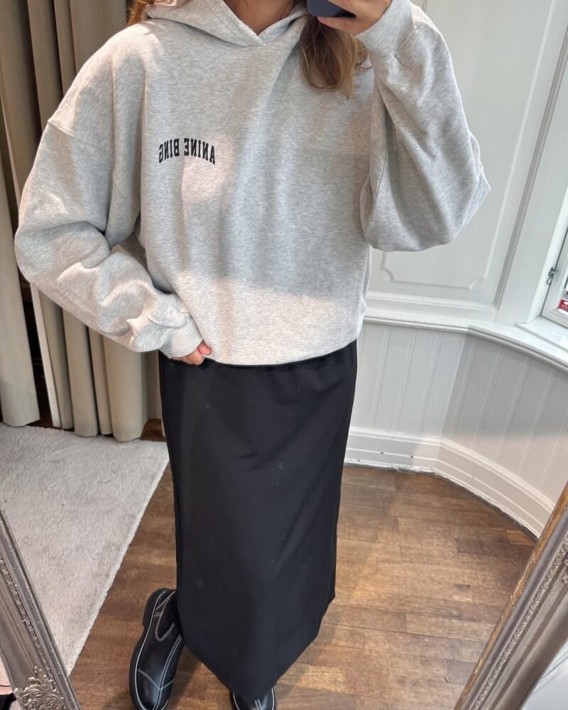 Classic Grey Letter Print Plush Women's Loose Hooded Sweatshirt-ABS2428GY - 图片 14