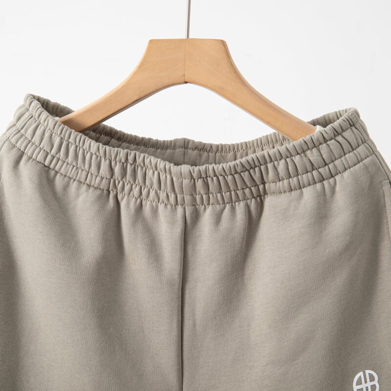 Classic Mid-rise Fleece Trousers with Small Logo Print for Women-ABP13GN - 图片 3