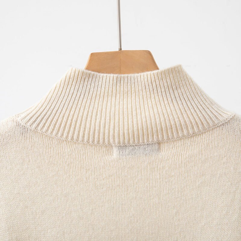 Striped Turtleneck Cashmere Women's Sweater-ABB05stri - 图片 9