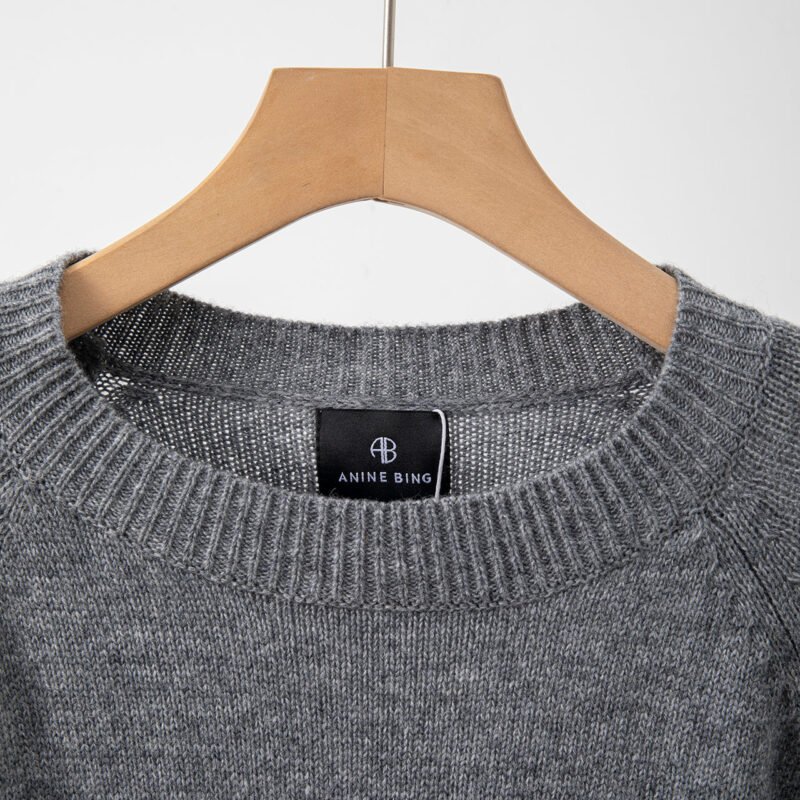 Letter Jacquard Cashmere Slim Fit Sweater Women's Sweater-ABB04GY - 图片 4