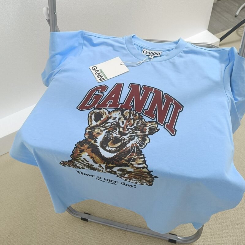 Tiger Printed Letter Cotton Round Neck Short Sleeve Tops T-shirt Women-GN20 - 图片 7