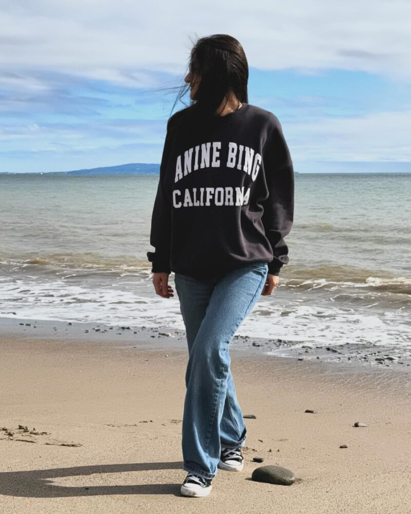 Green Classic Letter Patch Embroidery Fried Color Dyed Washed Distressed Women's Sweatshirt-ABS2482GN - 图片 9