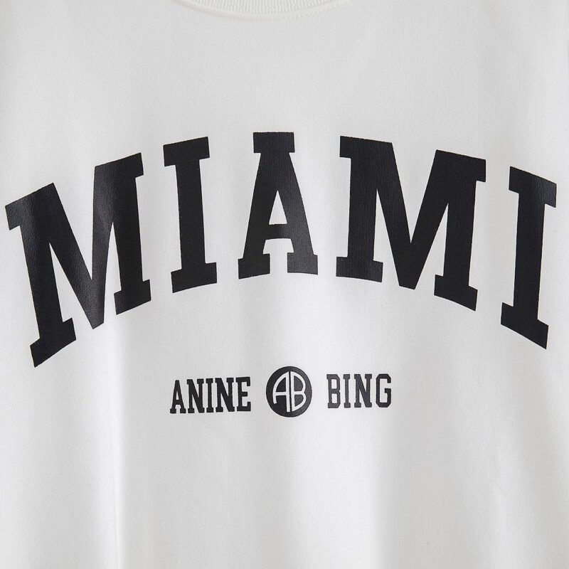 Letter Printed Light Green Round Neck Long Sleeve Women's Sweatshirt-ABS2416LD - 图片 41