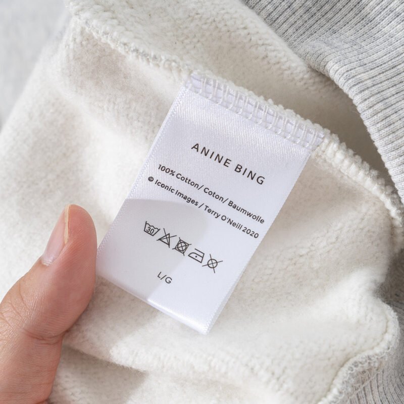 Letter Printed Pocket Cotton Loose Women's Hoodie-ABS2507GY - 图片 11