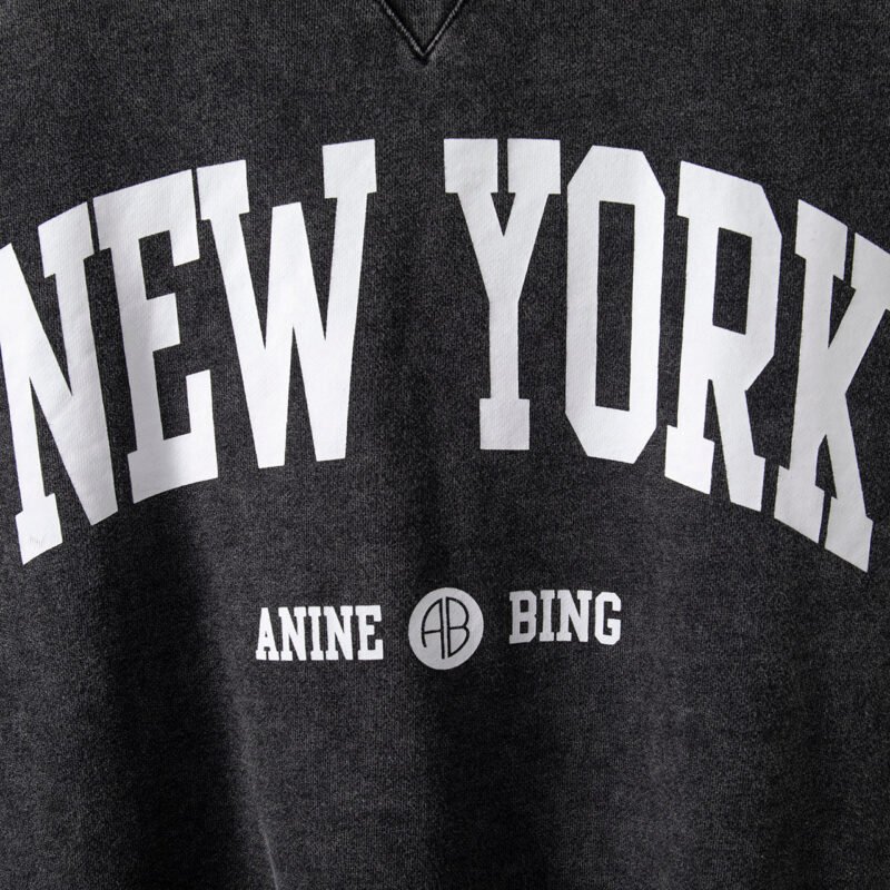 Women's Black New York Lettering Sweatshirt Top ABS2453BK - 图片 5
