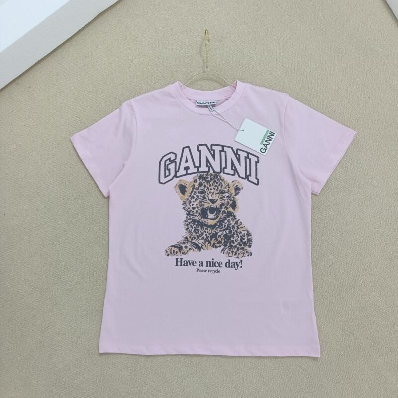 Tiger Printed Letter Cotton Round Neck Short Sleeve Tops T-shirt Women-GN20 - 图片 13