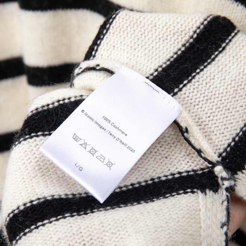 Striped Turtleneck Cashmere Women's Sweater-ABB05stri - 图片 7