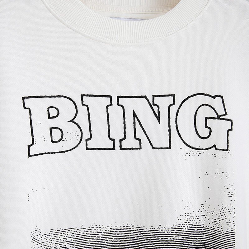 Black and White Photo Letter Landscape Print Cotton Women's Sweatshirt-ABS2449WT - 图片 7