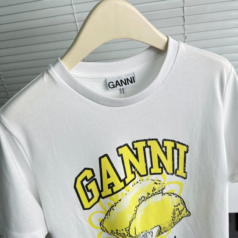 Lemon Printed Letter Cotton Casual White T-shirt Women-GN28 - 图片 7