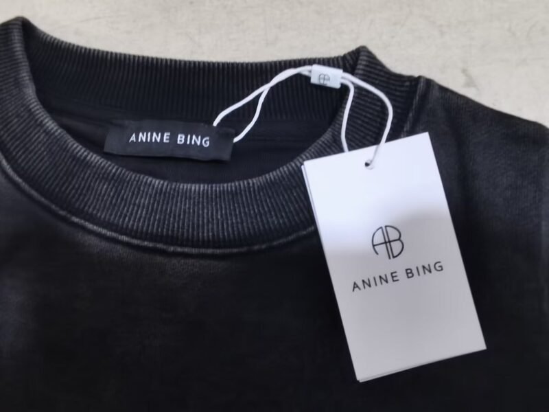 Deformed Letter Print Washed and Fried Color Distressed Black and Gray Women's Round Neck Sweatshirt-ABS2495BK - 图片 6