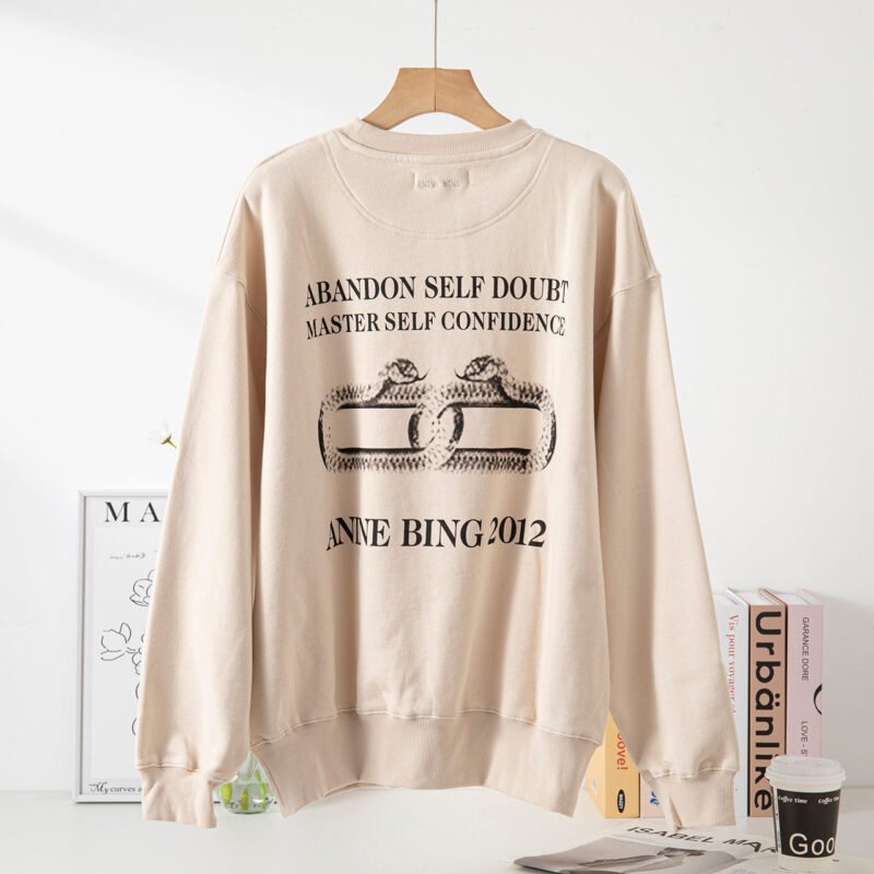 Snake Lettering Print Women's Fleece Crew Neck Sweatshirt-ABS2466SD - 图片 3