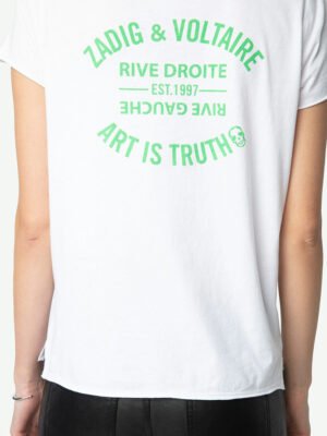 Letter Print U-Neck Cotton Women's Short Sleeve T-Shirt-DH-ZV-165