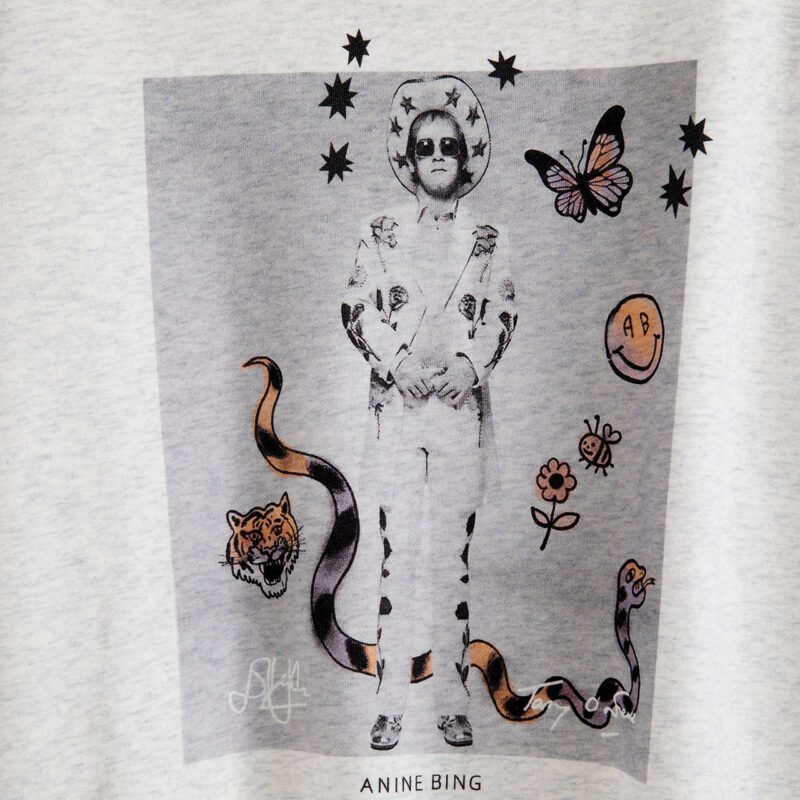 Letter Print Snake Butterfly Bee Fleece Women's Sweatshirt-ABS2458GY - 图片 7