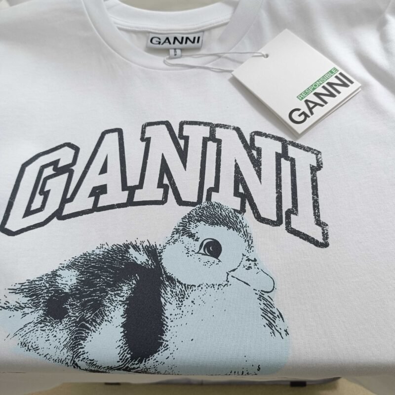 Duck Printed Letter White Cotton Classic Short Sleeve T-shirts Women-GN16 - 图片 6