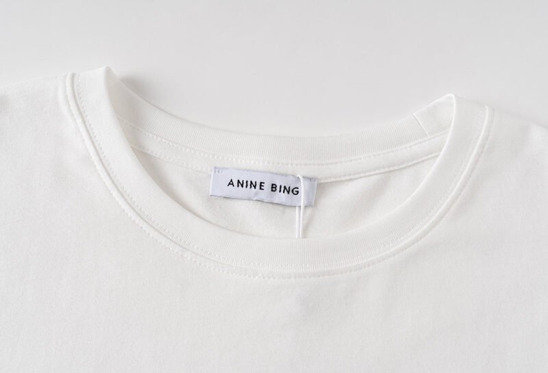 White Cotton Women's Short-sleeved T-shirt with Lettering Embroidery-ABC15WT - 图片 4