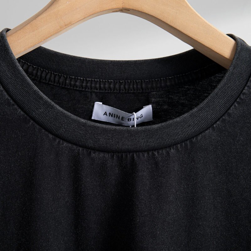 Snake Button Print Washed Faded Women's Short Sleeve T-Shirt-ABT35BK - 图片 5