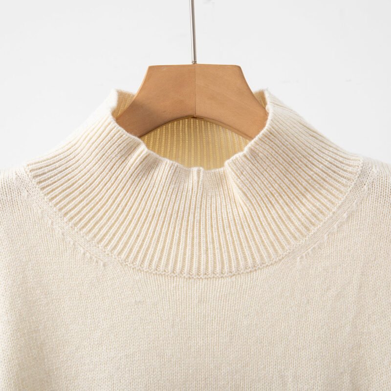 Striped Turtleneck Cashmere Women's Sweater-ABB05stri - 图片 4