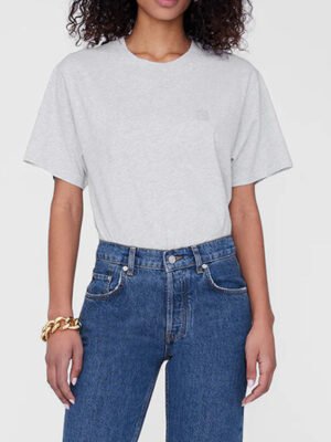 Women's LOGO Grey Short-sleeve T-shirt O-Neck Pullover-SPF-232