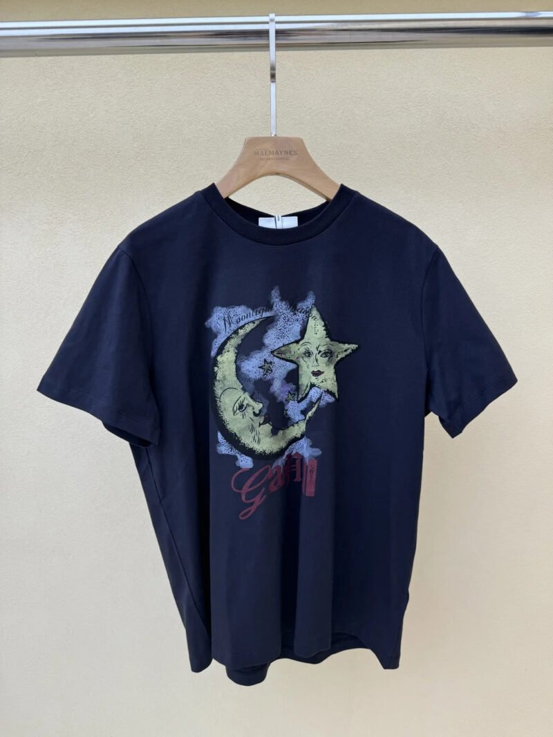 Moonlight Graphic Printed Cotton T-shirt Women Summer O-neck Casual Short Sleeve Tees-GN05 - 图片 9