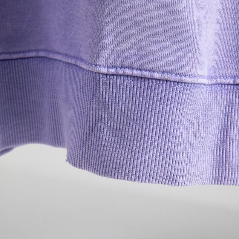 Autumn and Winter Classic BING Letter Print Washed Dyed Fried Color Fleece Loose Purple Sweatshirt-ABS2421PP - 图片 7