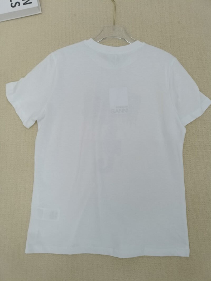 Rabbit Printed White Cotton Letter O-neck Short Sleeve T-shirt-GN22 - 图片 7