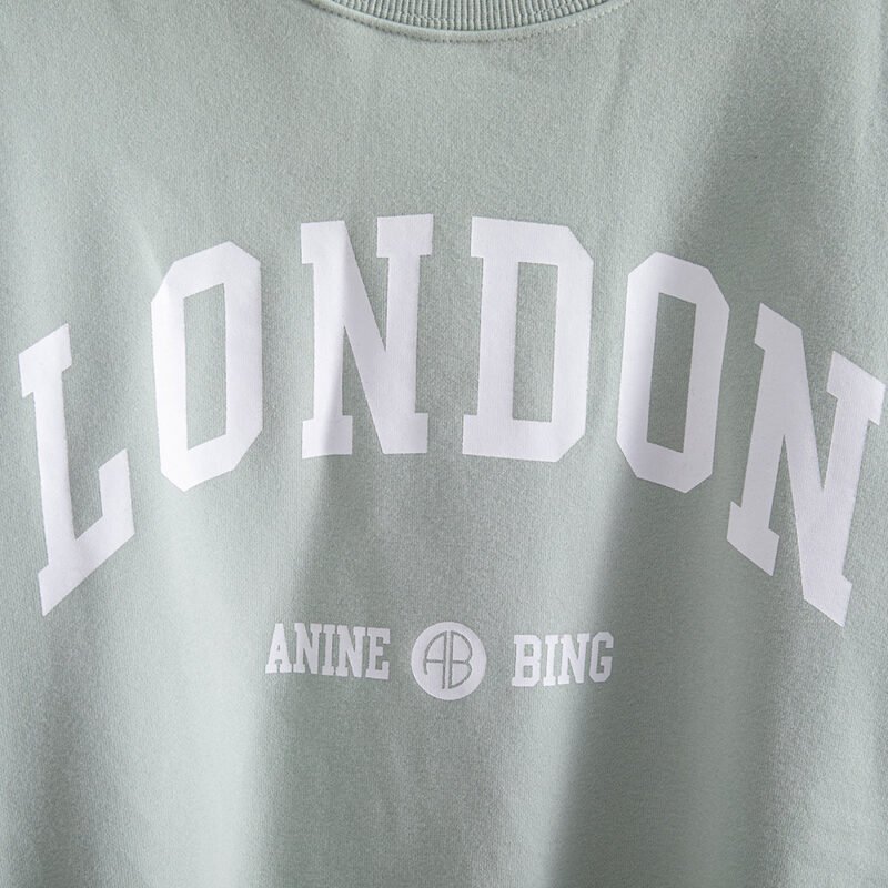 Letter Classic Fleece Women's Long Sleeve Crewneck White Sweatshirt-ABS2450WT - 图片 41