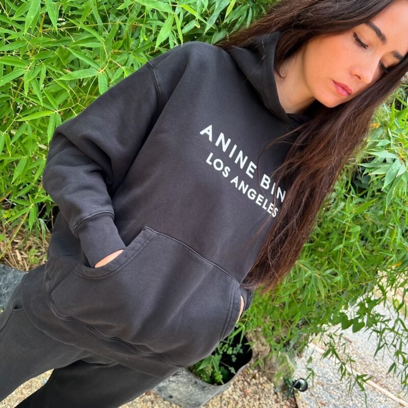 Winter Letter Print Fleece Women's Hooded Sweatshirt-ABS2500BK - 图片 9