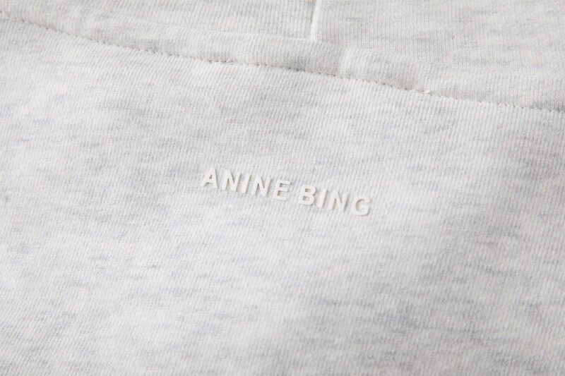 Autumn and Winter Front Printed White Edge Classic Letter Print Sports Women's Hooded Fleece Sweatshirt-ABS2486GY - 图片 9