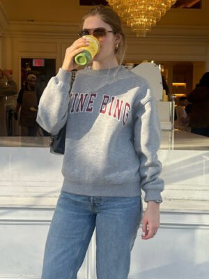 Classic Letter Printed Fleece Cotton Crew Neck Women's Sweatshirt-ABS2511GY