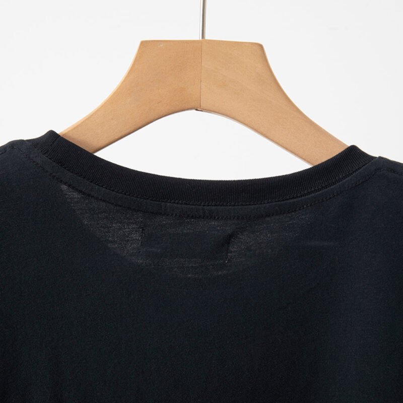 Black London Letter Print Sleeve Logo Embroidery Cotton Women's Short-sleeved T-shirt-ABT08BK - 图片 8