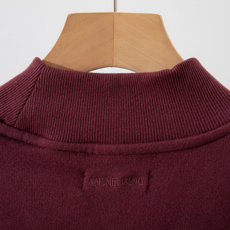 Black Brown Printed Fleece High Collar Loose Women's Sweatshirt-ABS2505BK - 图片 17