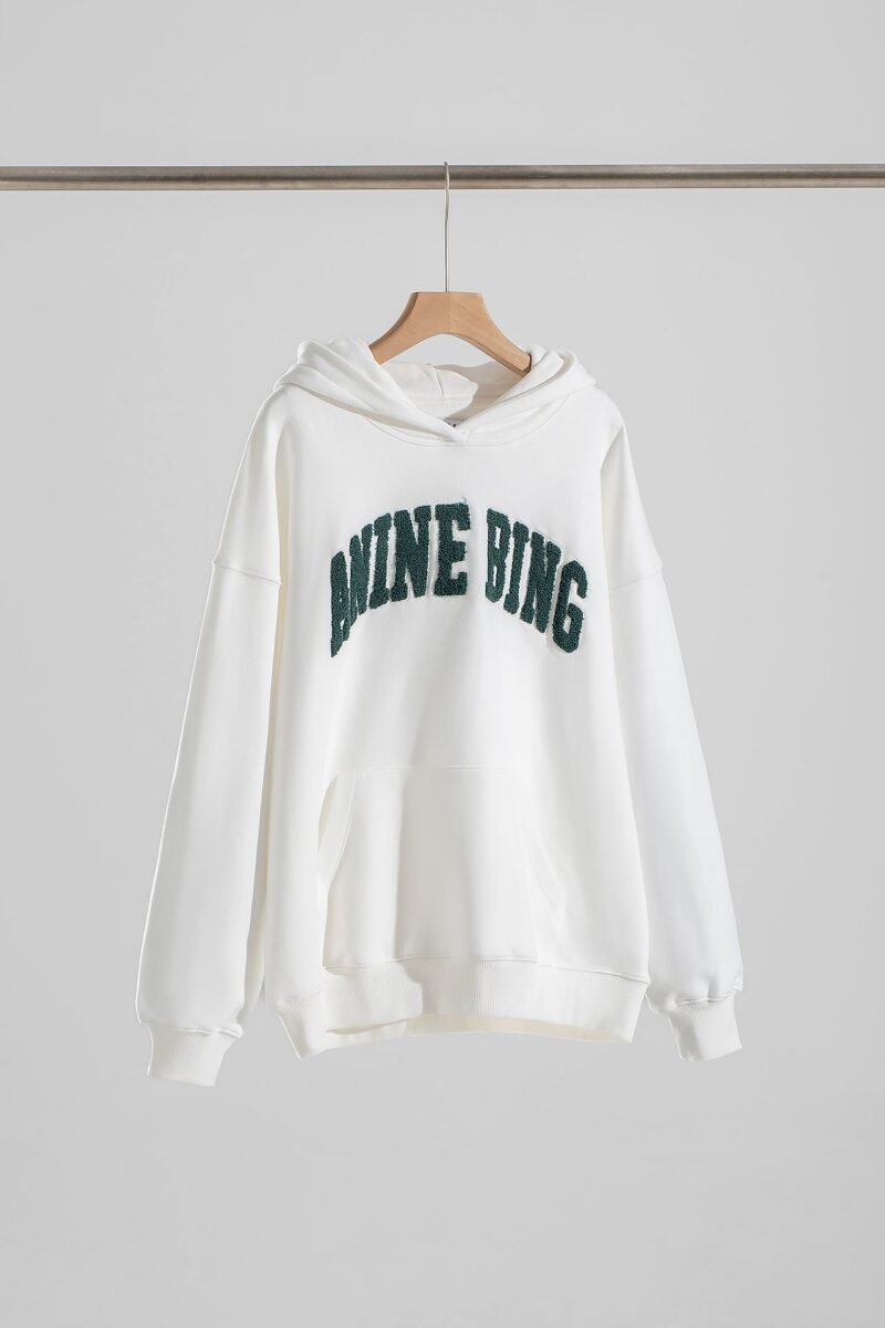 Classic Green Hand-cranked Special Embroidery Fleece Women's Hooded Sweatshirt-ABS2476WT - 图片 12